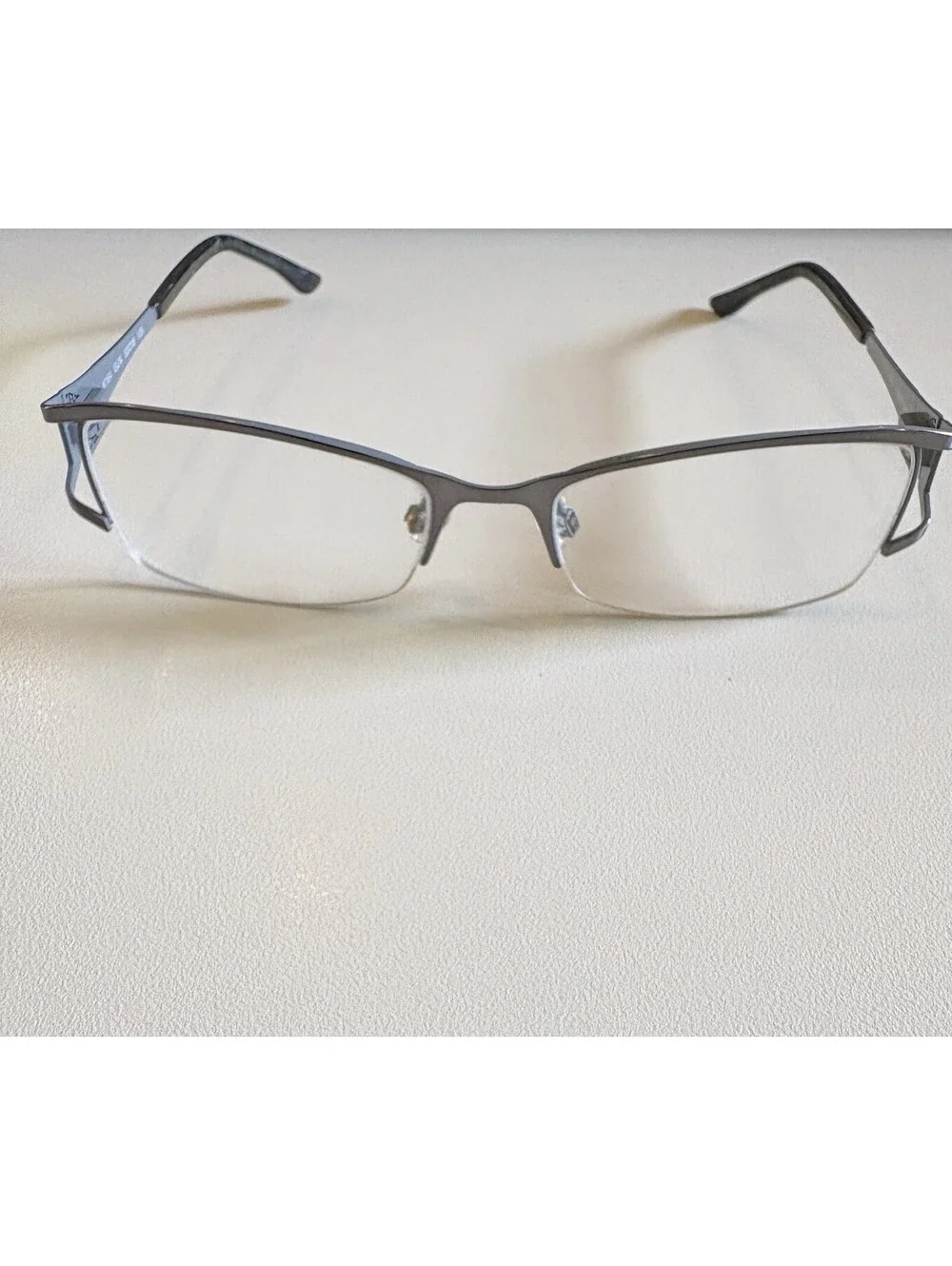 Kay Unger K164 GUN Semi-Rimless Eyeglasses Frame Grey Rhinestone 53-18-135